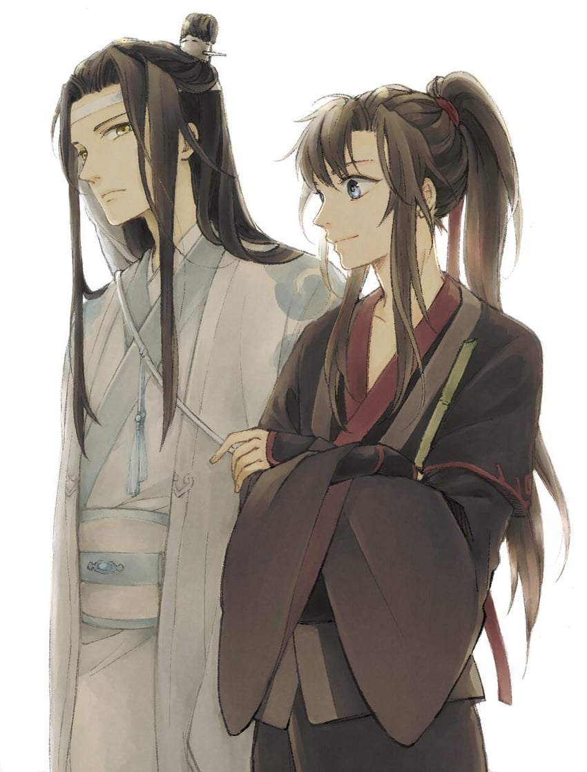 wei wuxian and lan wangji (modao zushi) drawn by w2biiro