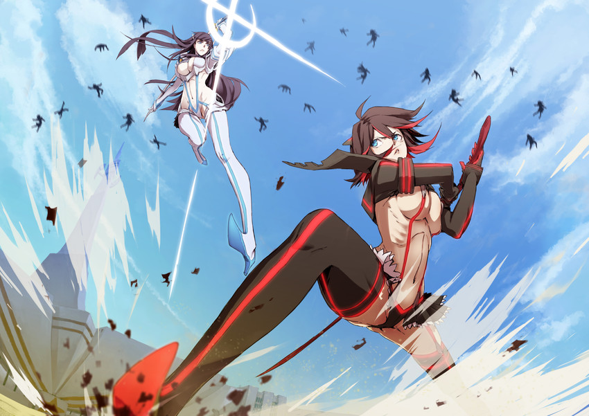 matoi ryuuko, senketsu, and kiryuuin satsuki (kill la kill) drawn by hu58013901