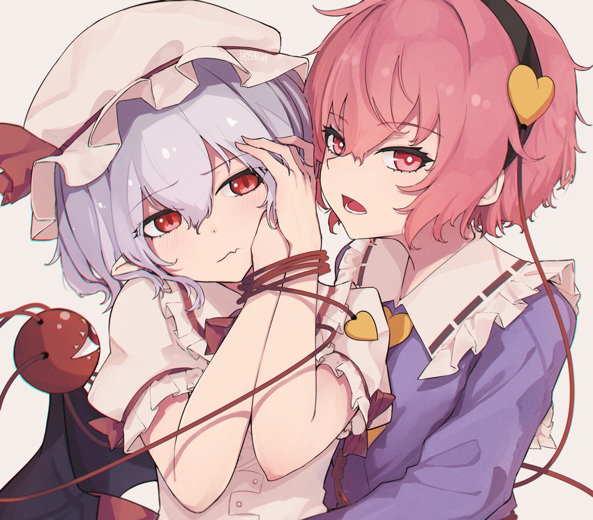 remilia scarlet and komeiji satori (touhou) drawn by senzaicha_kasukadoki