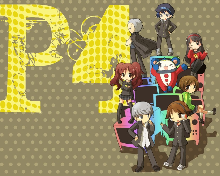 narukami yu, shirogane naoto, satonaka chie, kujikawa rise, amagi yukiko, and 3 more (persona and 1 more)