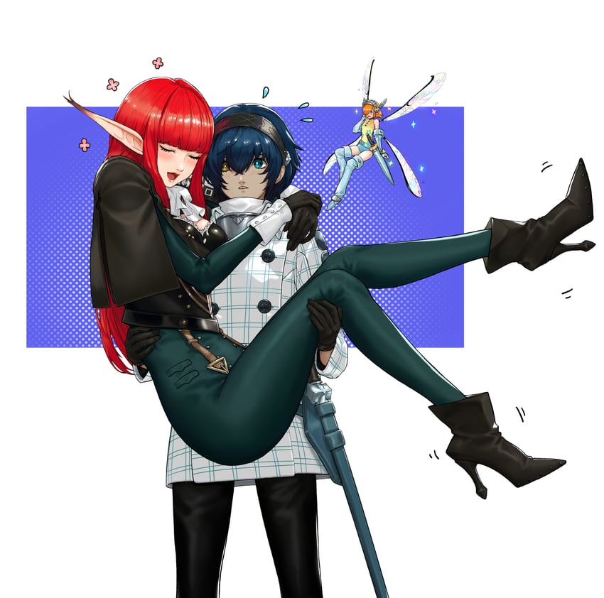 protagonist, hulkenberg, and gallica (metaphor: refantazio) drawn by wing_(wingho)