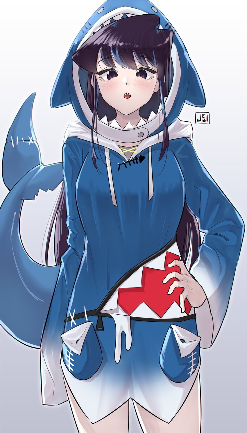 gawr gura and komi shouko (hololive and 2 more) drawn by jebi