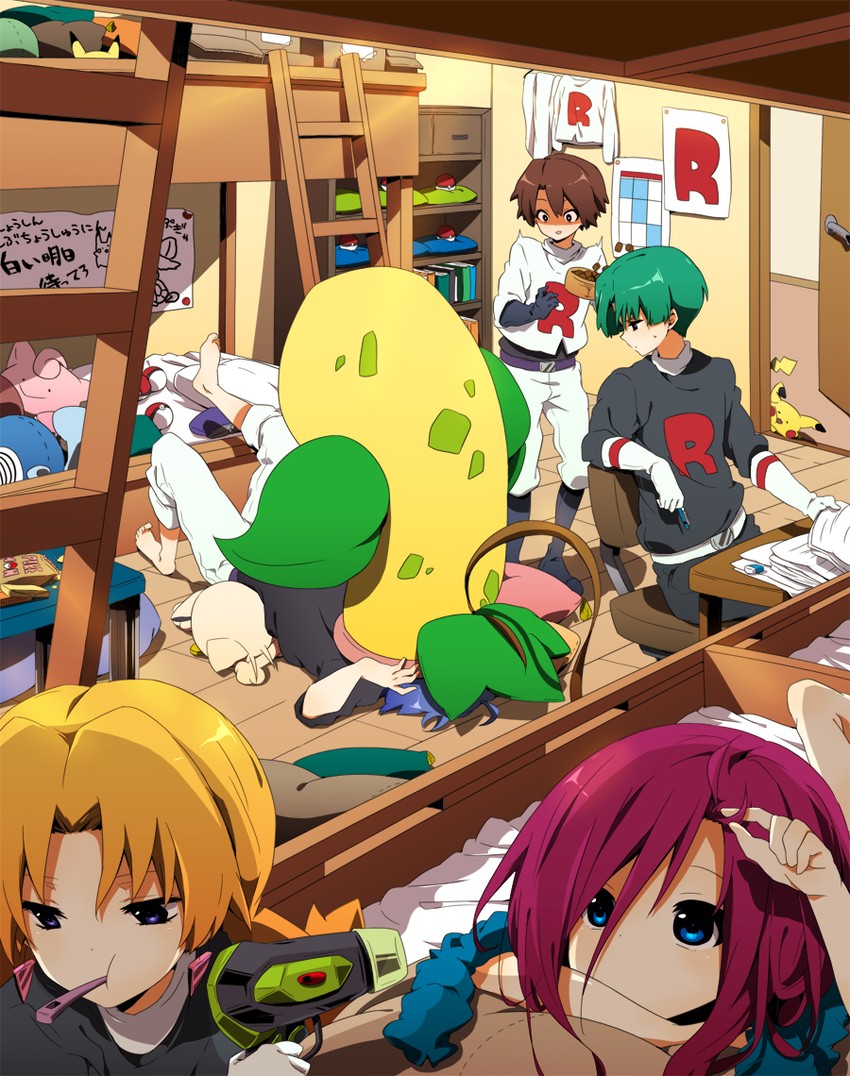 pikachu, jessie, james, meowth, clefairy, and 5 more (pokemon) drawn by kapirusu