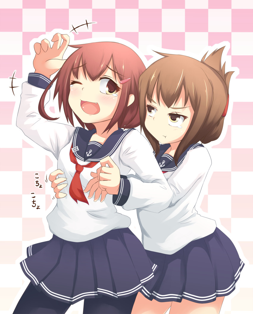 inazuma and ikazuchi (kantai collection) drawn by minazuki_(aqua-city)