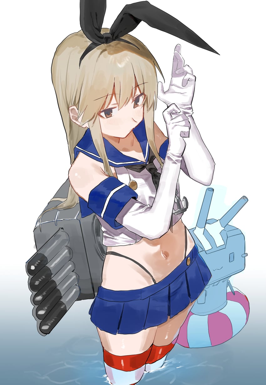 shimakaze and rensouhou-chan (kantai collection) drawn by shishamo_(domado)