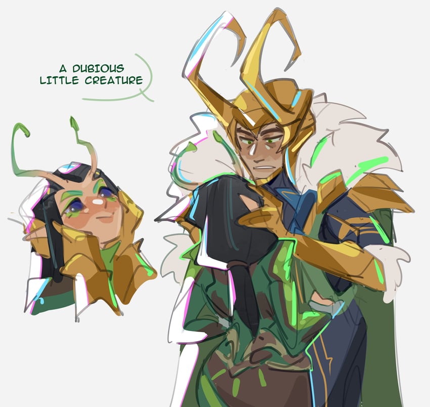 loki and mantis (marvel and 3 more) drawn by fayyabonk