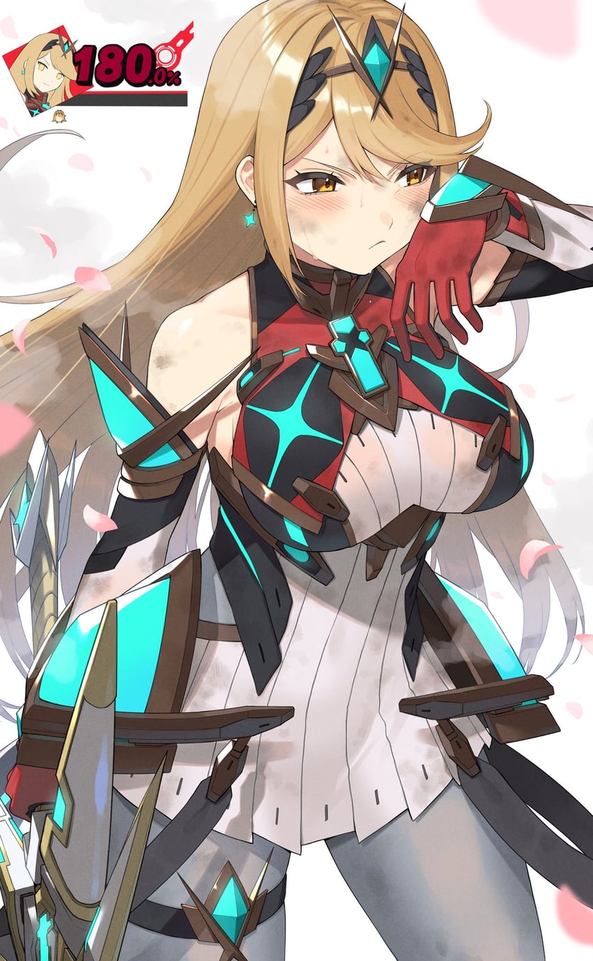 mythra (xenoblade chronicles and 2 more) drawn by kinagi_(3307377)