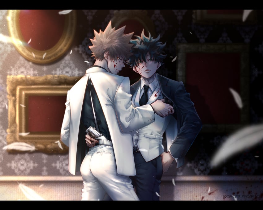 midoriya izuku and bakugou katsuki (boku no hero academia) drawn by asanuno1510