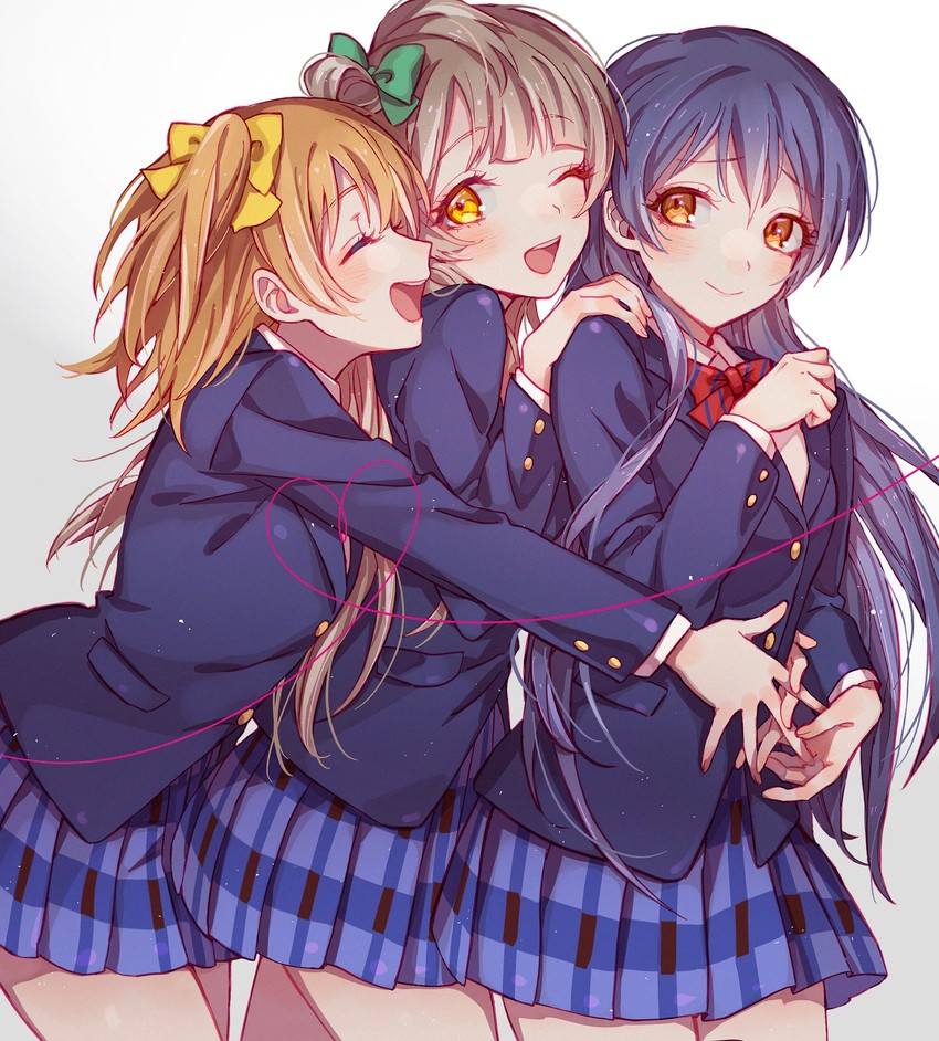 sonoda umi, minami kotori, and kosaka honoka (love live! and 1 more) drawn by io_(sinking=carousel)