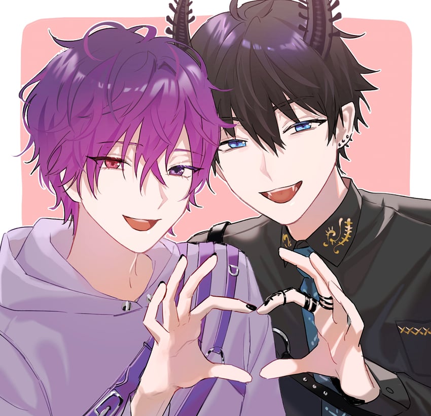 uki violeta and ren zotto (nijisanji and 1 more) drawn by yongcheol