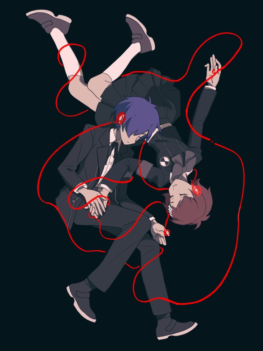 yuuki makoto and shiomi kotone (persona and 2 more) drawn by carbonacid