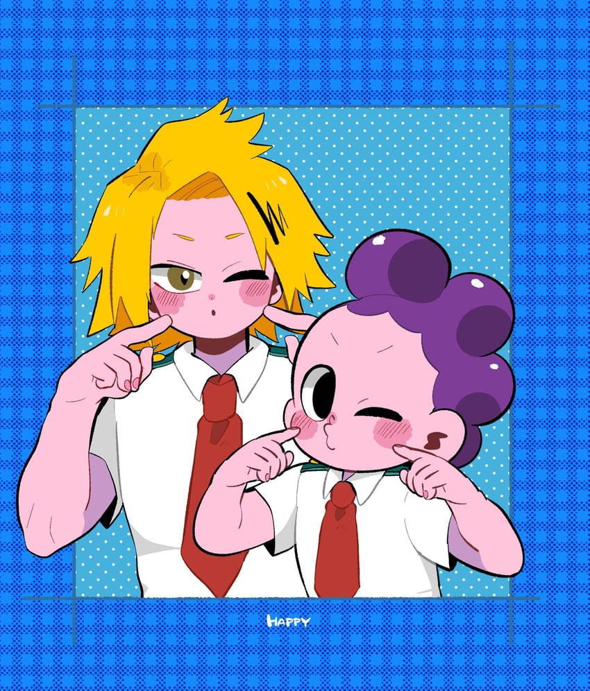 kaminari denki and mineta minoru (boku no hero academia) drawn by anna_(aannnaa3)