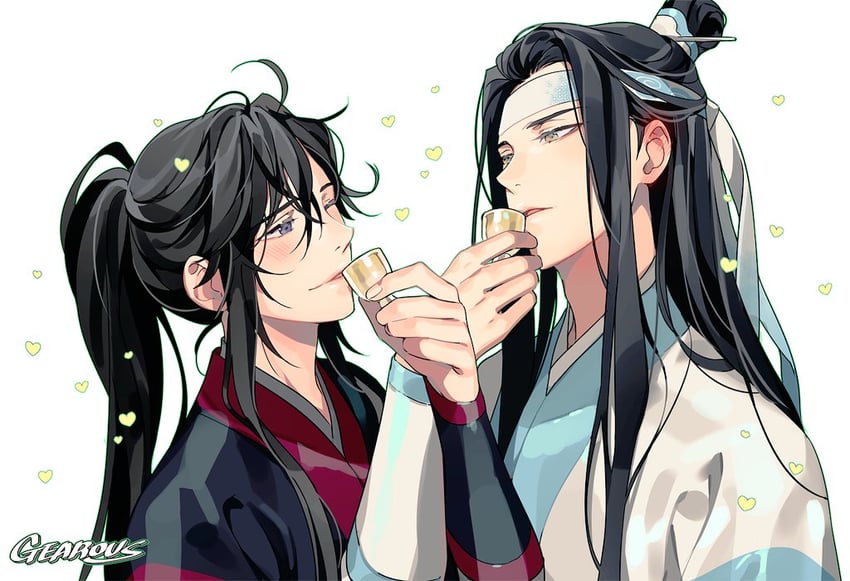 wei wuxian and lan wangji (modao zushi) drawn by gearous