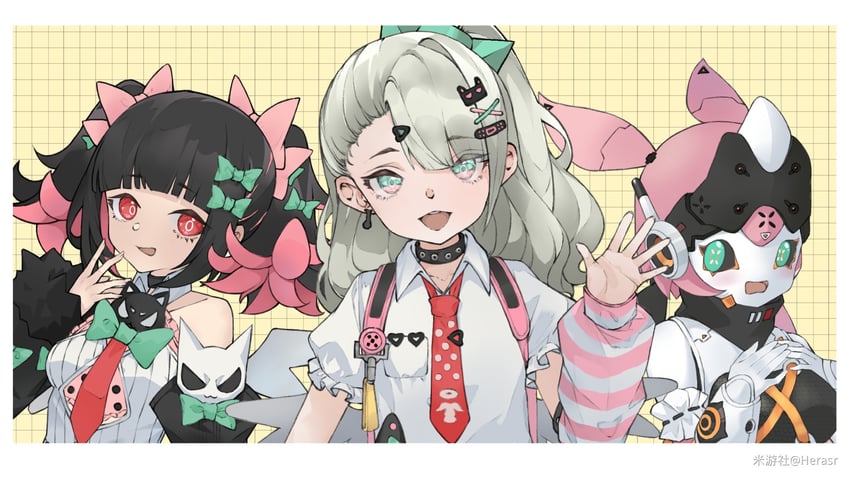 chinatsu remiel, yutane johiel, and rokudu sariel (zenless zone zero) drawn by herasr
