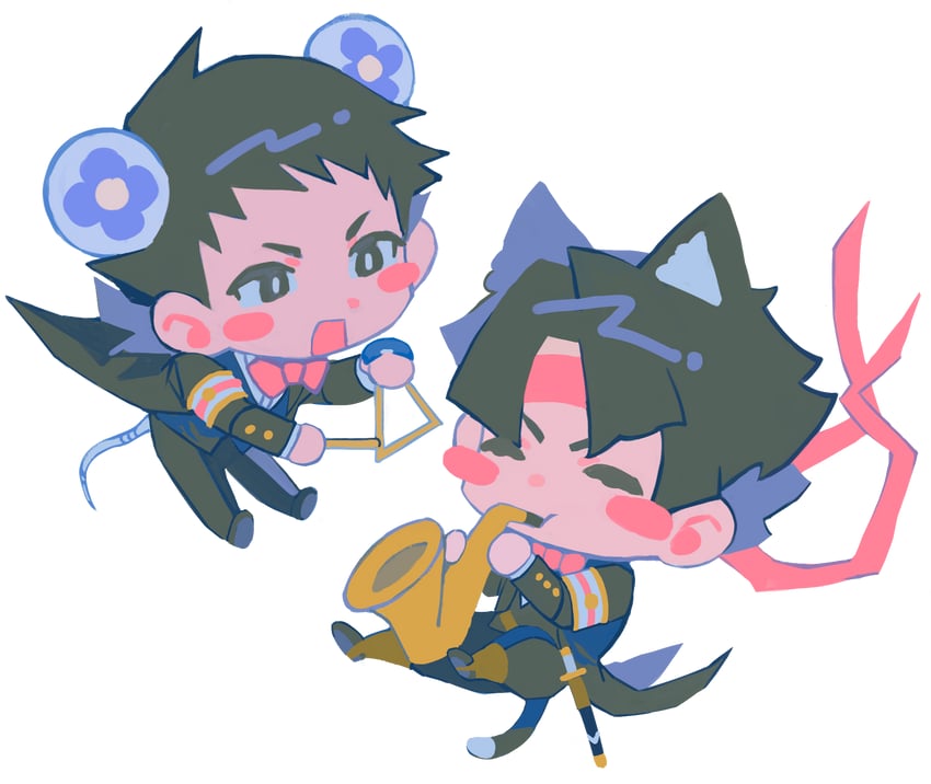 ryunosuke naruhodo and kazuma asogi (ace attorney and 1 more) drawn by dong_98