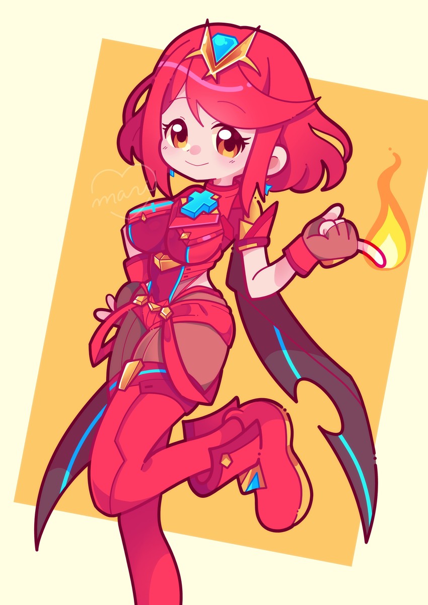 pyra (xenoblade chronicles and 2 more) drawn by marikyuunn