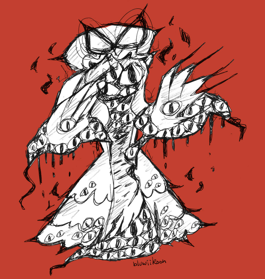yakumo yukari (touhou and 1 more) drawn by bluwiikoon