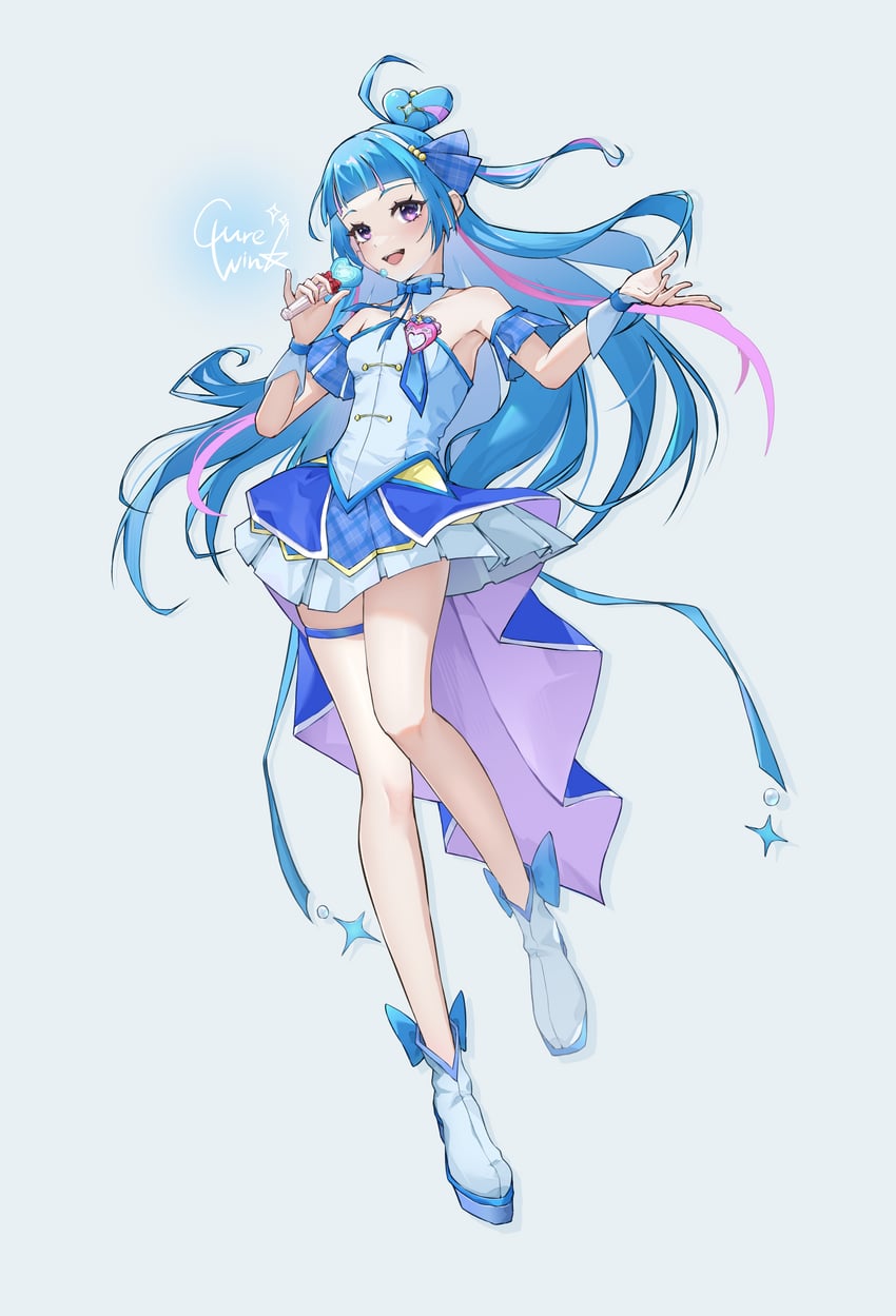 aokaze nana and cure wink (precure and 1 more) drawn by ayesha618