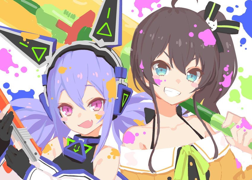 natsuiro matsuri and tsumugi nia (hololive and 2 more) drawn by izumi_sai