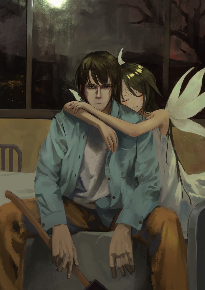 saya and sakisaka fuminori (saya no uta) drawn by eliot_(eokaitekaite969)