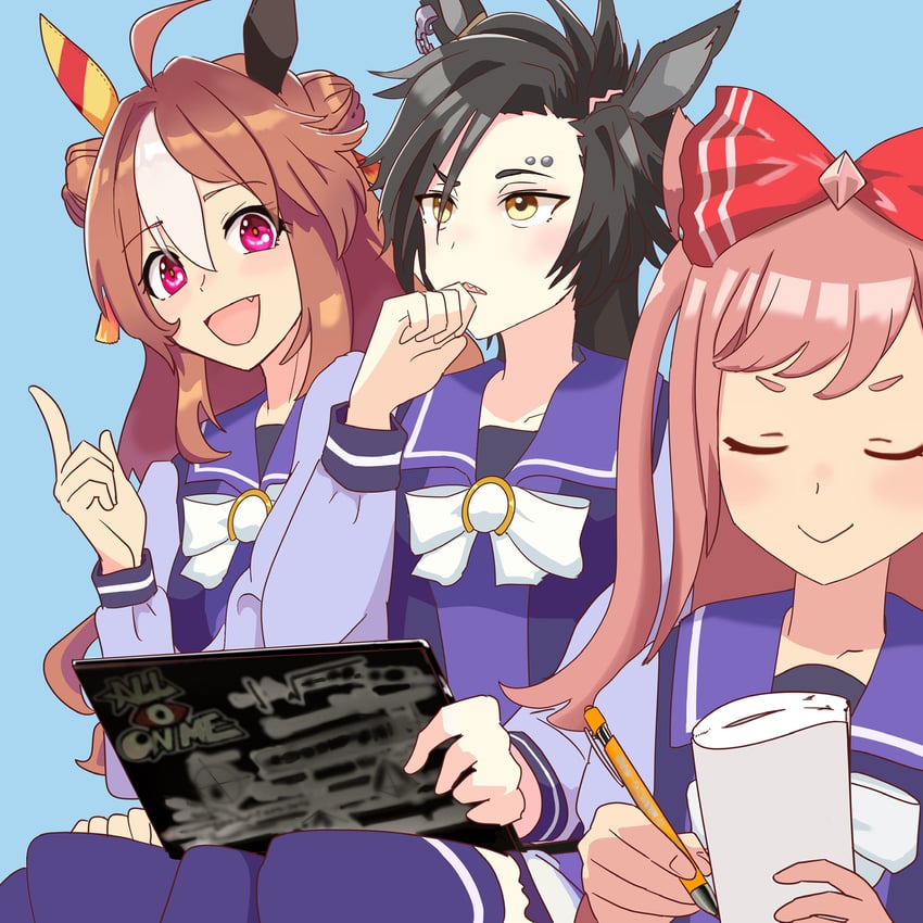 agnes digital, air shakur, and copano rickey (umamusume) drawn by sada_jun