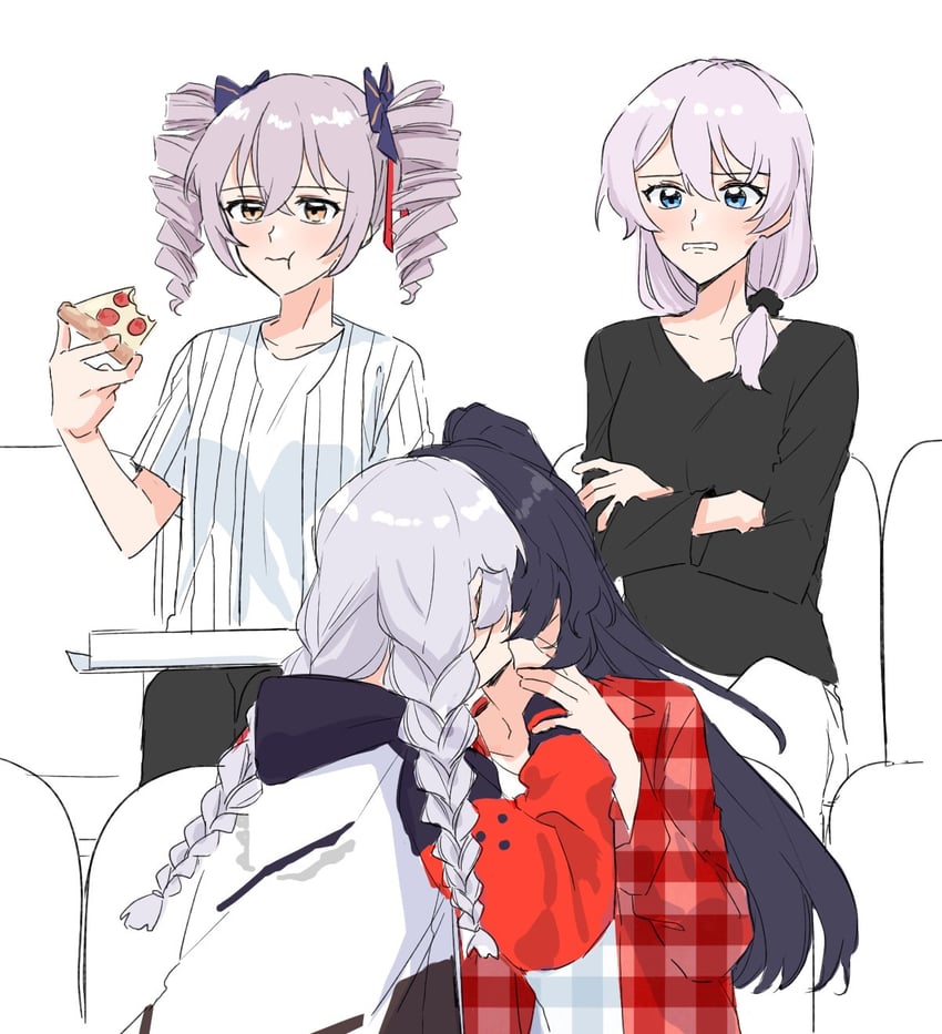 kiana kaslana, raiden mei, bronya zaychik, and theresa apocalypse (honkai and 1 more) drawn by danji_bang