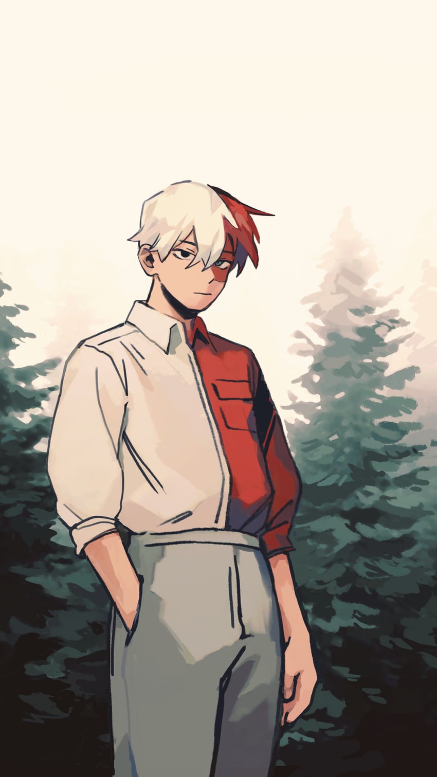todoroki shoto (boku no hero academia) drawn by fenkko