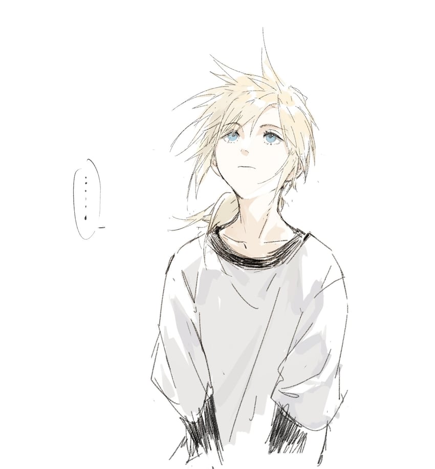 cloud strife (final fantasy and 1 more) drawn by lydiaaa