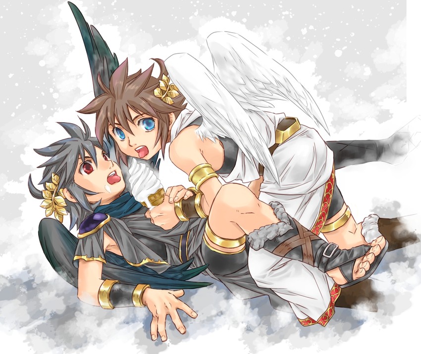 pit and dark pit (kid icarus and 1 more) drawn by karasuma_pink