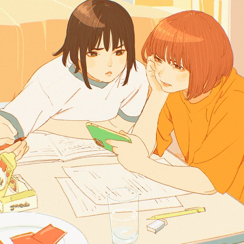 shimasaki miyuki and naruse akari (naruse wa tenka wo tori ni iku) drawn by 55bata6rou