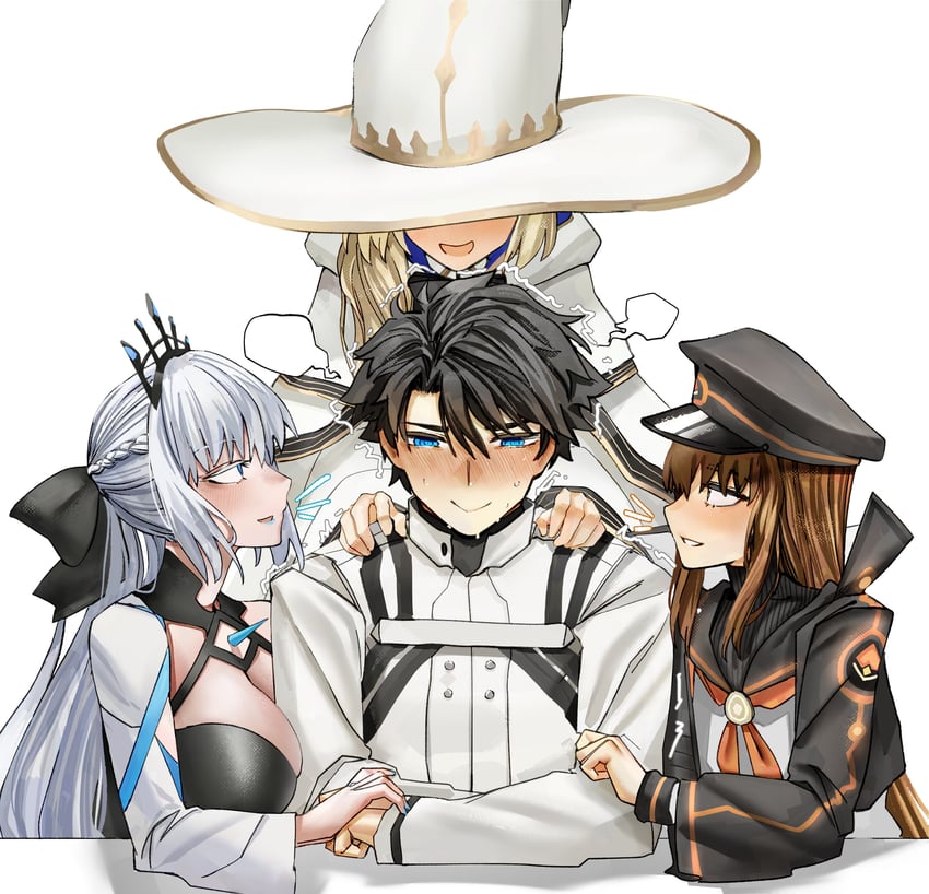 fujimaru ritsuka, morgan le fay, kishinami hakuno, aesc, and ishikawa yui (fate and 1 more) drawn by obazzotto