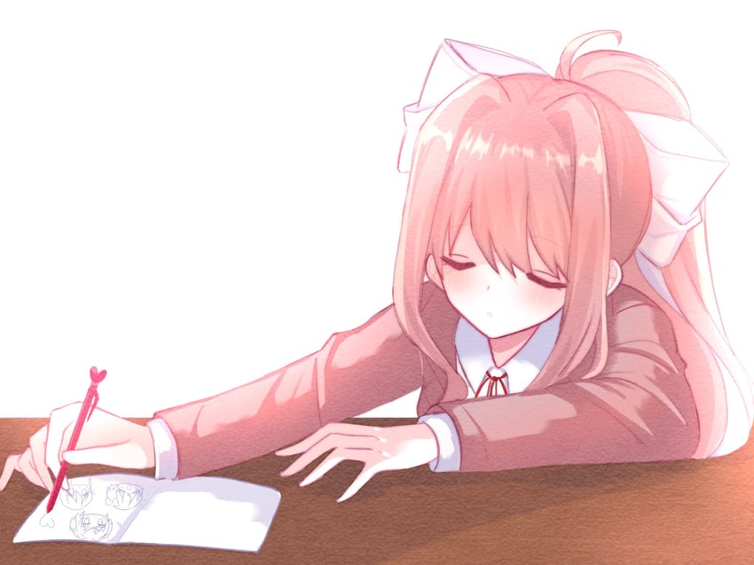 monika, natsuki, yuri, and sayori (doki doki literature club) drawn by kotohatoko510