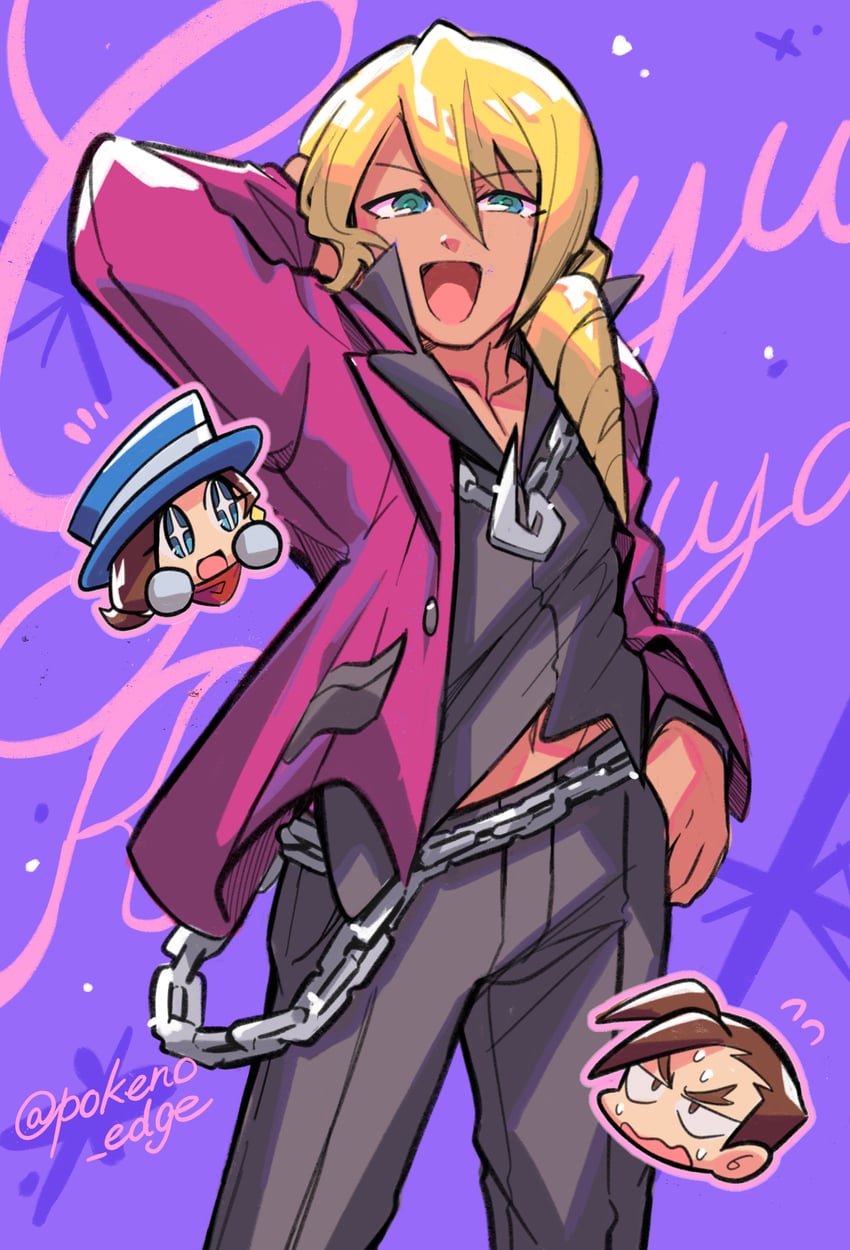 apollo justice, trucy wright, and klavier gavin (ace attorney) drawn by pokeno255