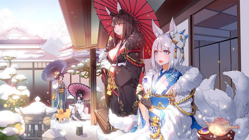 atago, kaga, akagi, and souryuu (azur lane) drawn by ronopu