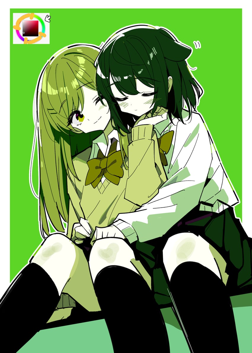 miyagi shiori and sendai hazuki (shuuniichido classmate wo kau hanashi) drawn by zhanzhangzlw