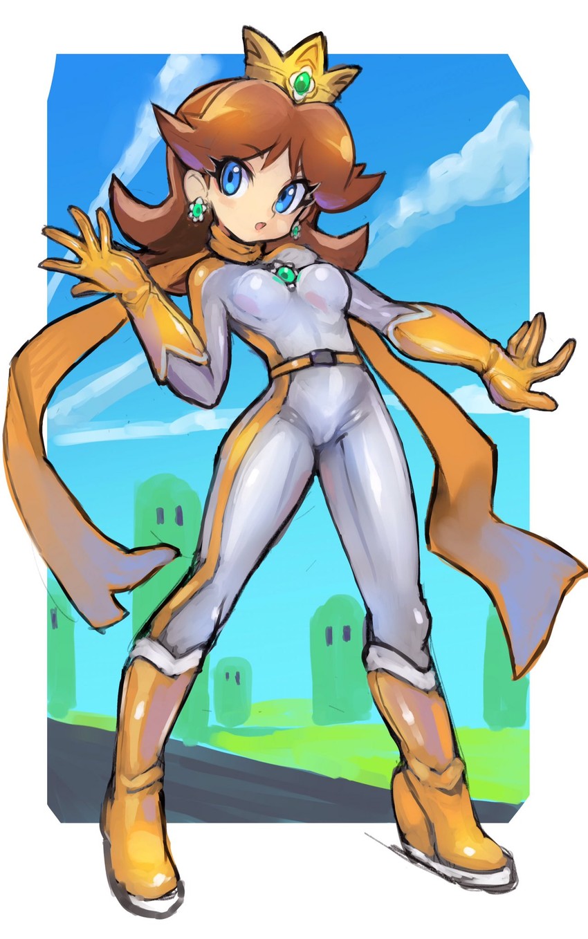 princess daisy and biker daisy (mario and 1 more) drawn by dakusuta
