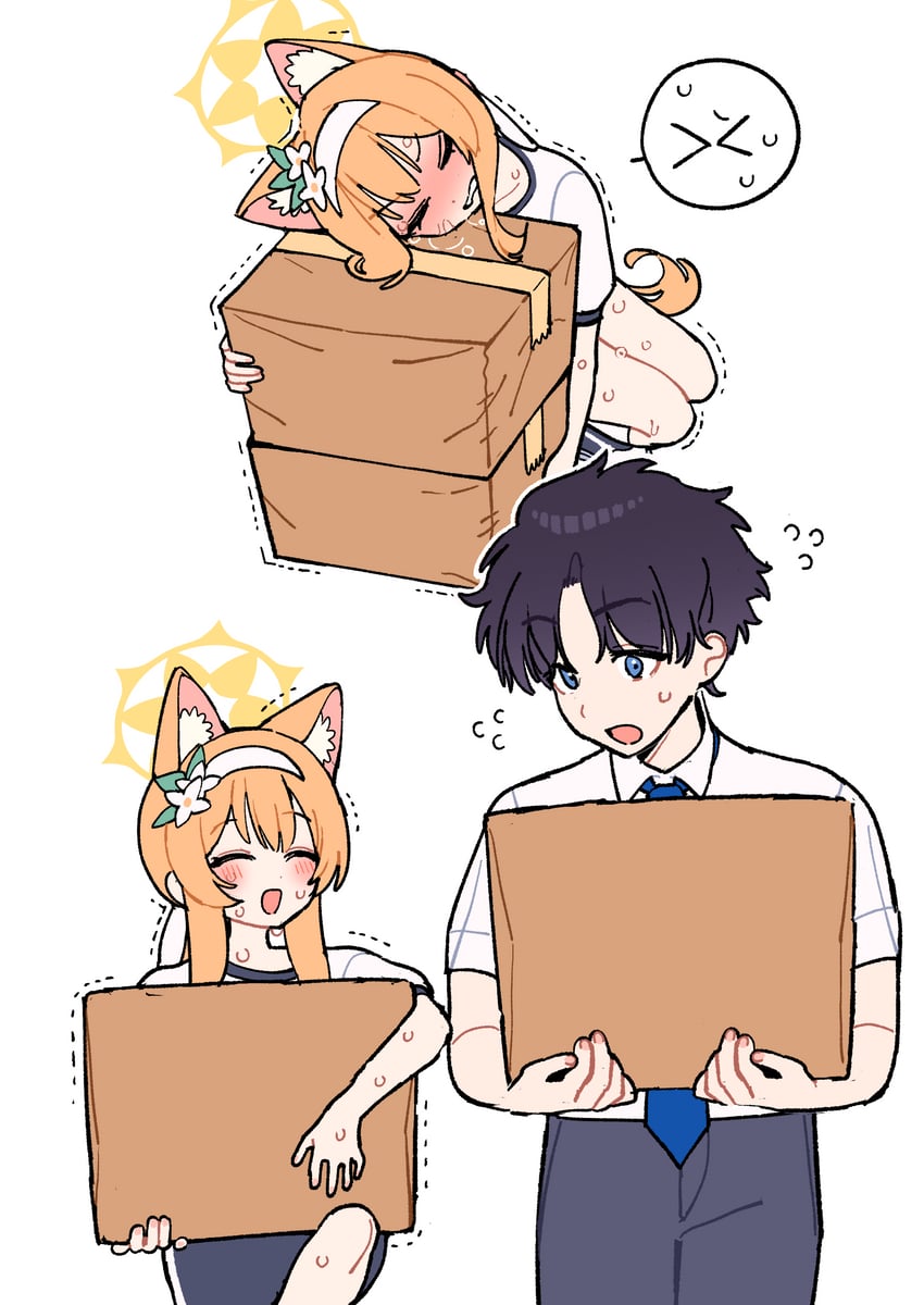 sensei and mari (blue archive and 1 more) drawn by je_o_mo