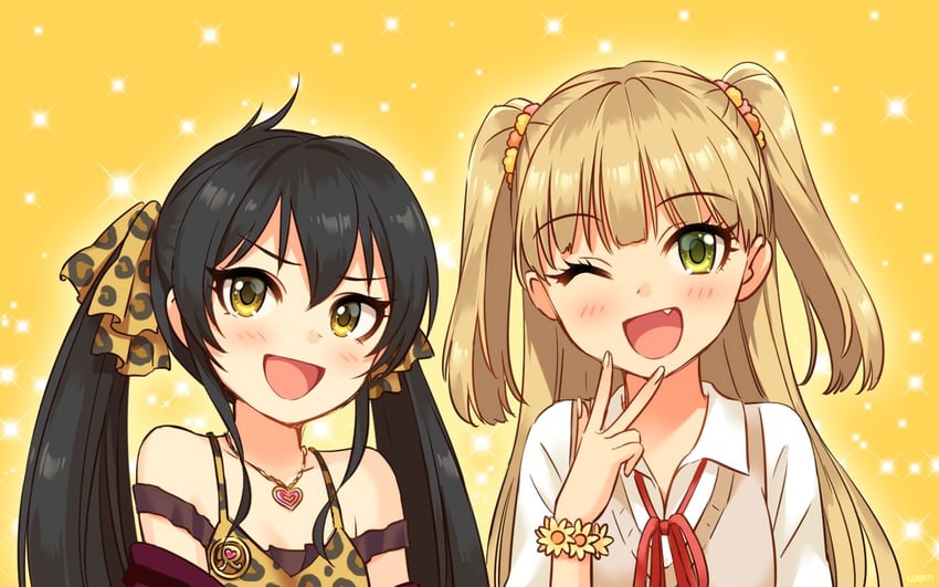 jougasaki rika and matoba risa (idolmaster and 1 more) drawn by wgm_oekaki