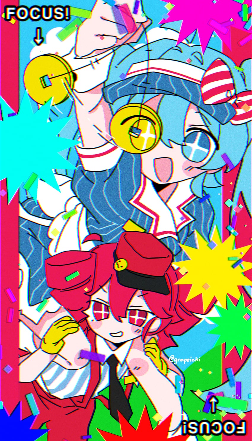 hatsune miku and kasane teto (vocaloid and 2 more) drawn by grapeichi