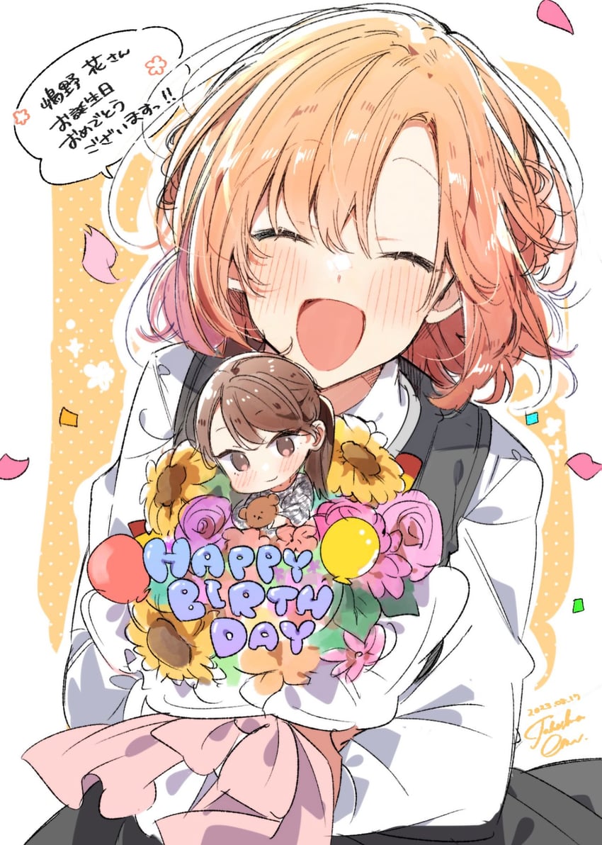 kino himari and shimano hana (real life and 1 more) drawn by takeshima_eku