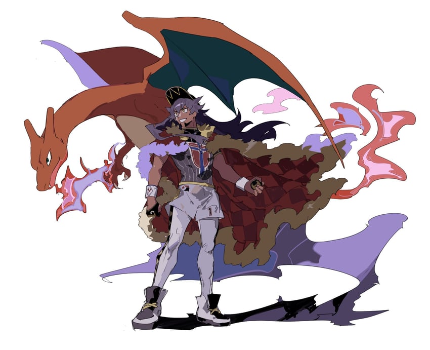 leon and charizard (pokemon and 1 more) drawn by apios
