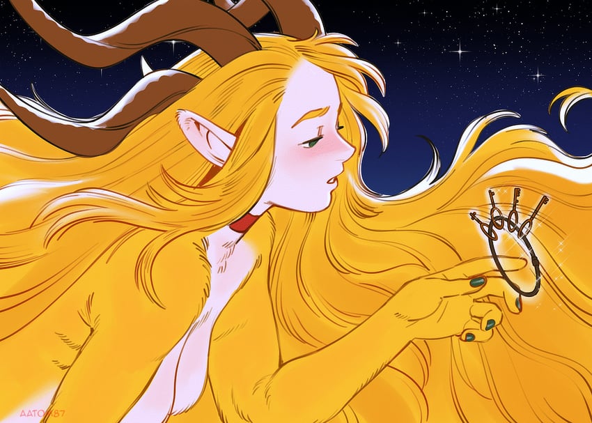 marcille donato and winged lion (dungeon meshi) drawn by aatom87