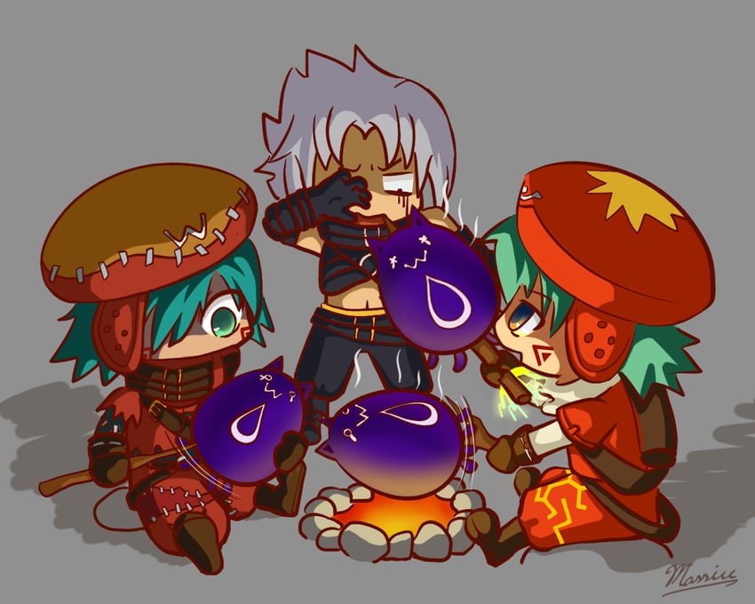 haseo, kite, azure kite, and chim chim (.hack// and 2 more) drawn by massiu