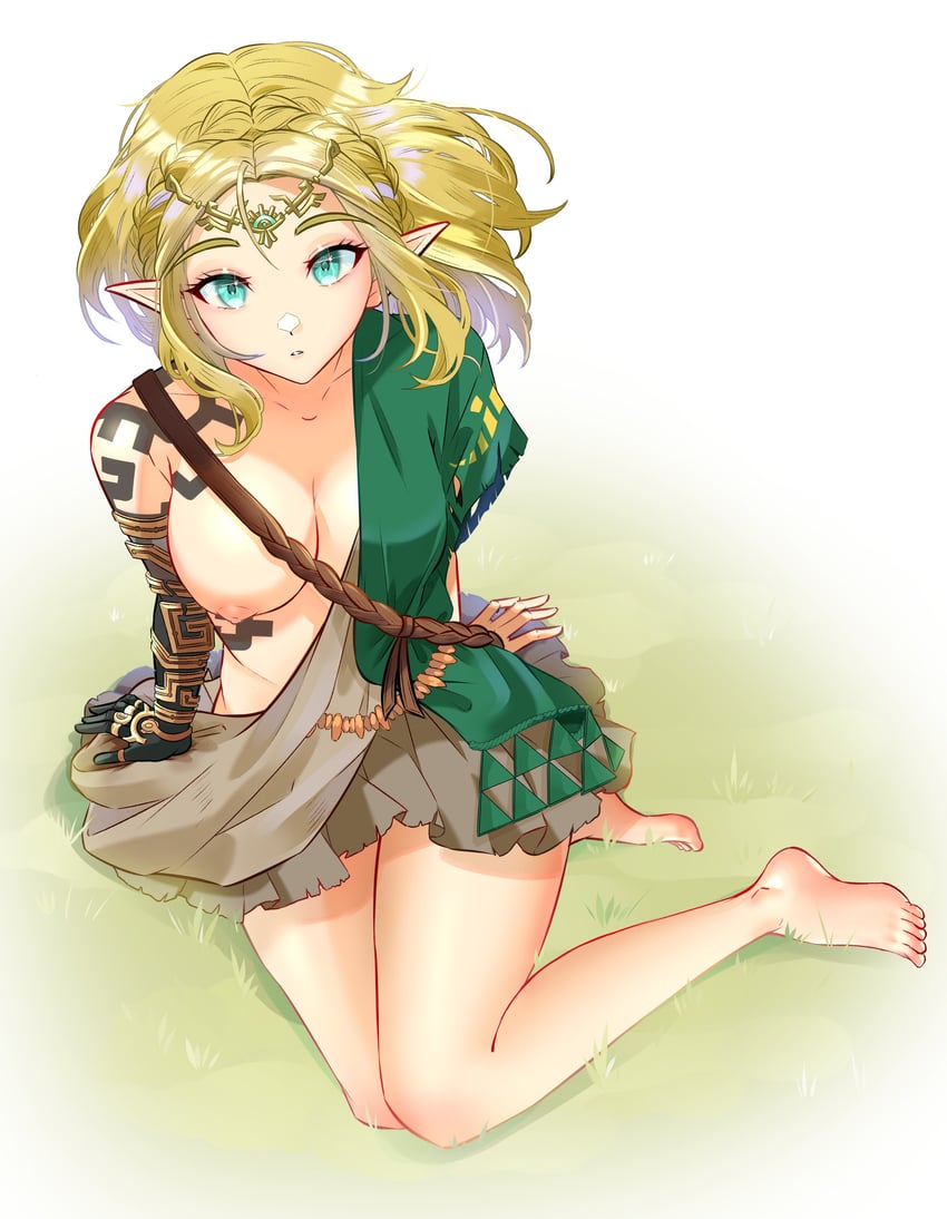 link and princess zelda (the legend of zelda and 1 more) drawn by meisaki