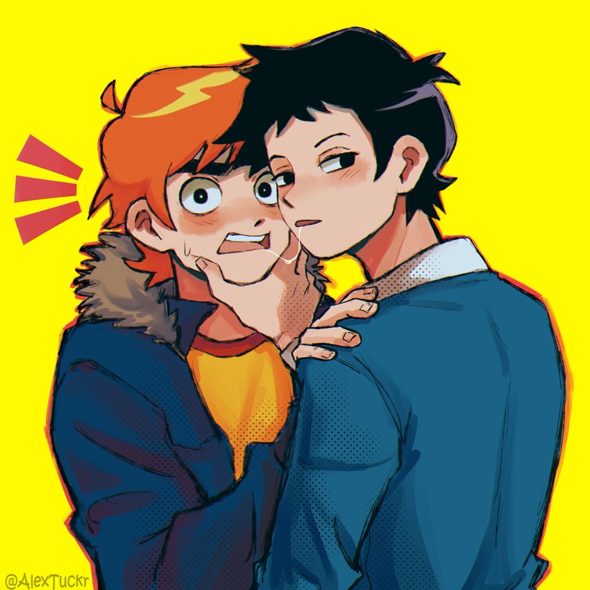 scott pilgrim and wallace wells (scott pilgrim and 1 more) drawn by alextucker