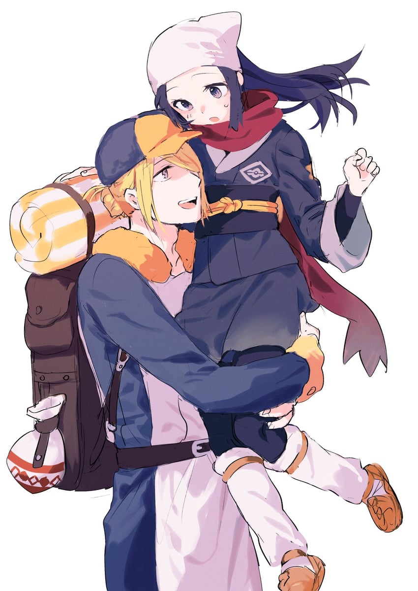 akari and volo (pokemon and 1 more) drawn by moegi0926