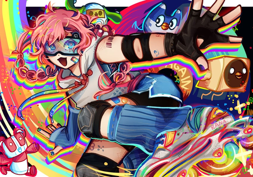 rana, sakiko, morio shishou, and jasmine kenkyuuin (vocaloid and 1 more) drawn by tsururoach