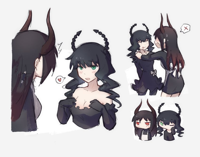 dead master and black gold saw (black rock shooter) drawn by mehyuew39