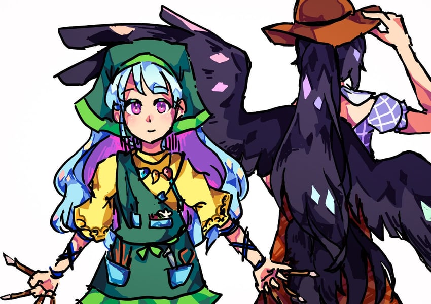 kurokoma saki and haniyasushin keiki (touhou) drawn by waiwa_way