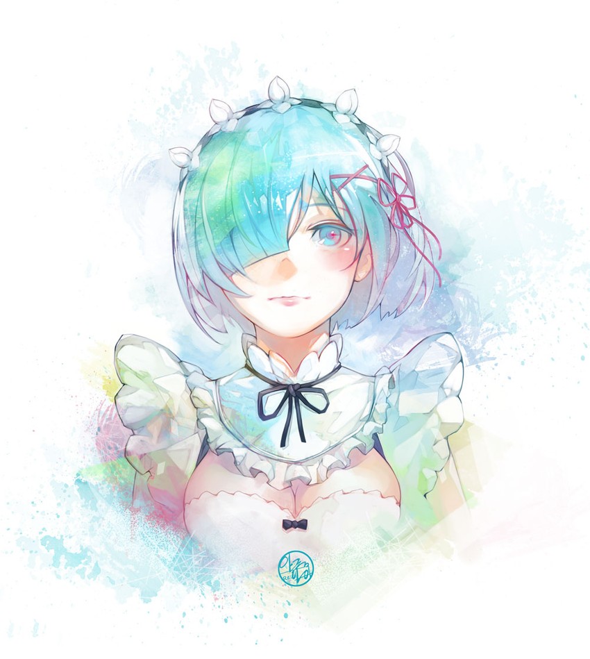 rem (re:zero kara hajimeru isekai seikatsu) drawn by wookyung